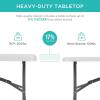imageBest Choice Products 4ft Plastic Folding Table Indoor Outdoor Heavy Duty Portable wHandle Lock for Picnic Party Camping  WhiteWhite