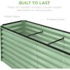 imageBest Choice Products 4x2x2ft Outdoor Metal Raised Garden Bed Deep Root Planter Box for Vegetables Flowers Herbs and Succulents w 119 Gallon Capacity  TaupeSage Green