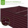 imageBest Choice Products 4x2x2ft Outdoor Metal Raised Garden Bed Deep Root Planter Box for Vegetables Flowers Herbs and Succulents w 119 Gallon Capacity  TaupeBurgundy
