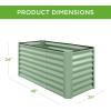imageBest Choice Products 4x2x2ft Outdoor Metal Raised Garden Bed Deep Root Planter Box for Vegetables Flowers Herbs and Succulents w 119 Gallon Capacity  TaupeSage Green