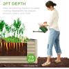 imageBest Choice Products 4x2x2ft Outdoor Metal Raised Garden Bed Deep Root Planter Box for Vegetables Flowers Herbs and Succulents w 119 Gallon Capacity  TaupeBeige