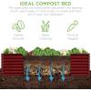 imageBest Choice Products 4x2x2ft Outdoor Metal Raised Garden Bed Deep Root Planter Box for Vegetables Flowers Herbs and Succulents w 119 Gallon Capacity  TaupeRoyal Red