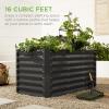 imageBest Choice Products 4x2x2ft Outdoor Metal Raised Garden Bed Deep Root Planter Box for Vegetables Flowers Herbs and Succulents w 119 Gallon Capacity  TaupeGray