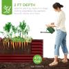 imageBest Choice Products 4x2x2ft Outdoor Metal Raised Garden Bed Deep Root Planter Box for Vegetables Flowers Herbs and Succulents w 119 Gallon Capacity  TaupeRoyal Red