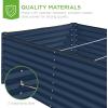 imageBest Choice Products 4x2x2ft Outdoor Metal Raised Garden Bed Deep Root Planter Box for Vegetables Flowers Herbs and Succulents w 119 Gallon Capacity  TaupeNavy
