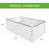 imageBest Choice Products 4x2x2ft Outdoor Metal Raised Garden Bed Deep Root Planter Box for Vegetables Flowers Herbs and Succulents w 119 Gallon Capacity  TaupeWhite