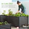 imageBest Choice Products 4x2x2ft Outdoor Metal Raised Garden Bed Deep Root Planter Box for Vegetables Flowers Herbs and Succulents w 119 Gallon Capacity  TaupeNavy