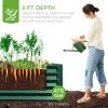 imageBest Choice Products 4x2x2ft Outdoor Metal Raised Garden Bed Deep Root Planter Box for Vegetables Flowers Herbs and Succulents w 119 Gallon Capacity  TaupeDark Green