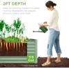 imageBest Choice Products 4x2x2ft Outdoor Metal Raised Garden Bed Deep Root Planter Box for Vegetables Flowers Herbs and Succulents w 119 Gallon Capacity  TaupeSage Green