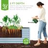 imageBest Choice Products 4x2x2ft Outdoor Metal Raised Garden Bed Deep Root Planter Box for Vegetables Flowers Herbs and Succulents w 119 Gallon Capacity  TaupeMist Blue