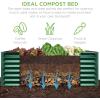 imageBest Choice Products 4x2x2ft Outdoor Metal Raised Garden Bed Deep Root Planter Box for Vegetables Flowers Herbs and Succulents w 119 Gallon Capacity  TaupeDark Green