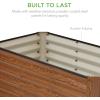 imageBest Choice Products 4x2x2ft Outdoor Metal Raised Garden Bed Deep Root Planter Box for Vegetables Flowers Herbs and Succulents w 119 Gallon Capacity  TaupeWood Grain