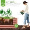 imageBest Choice Products 4x2x2ft Outdoor Metal Raised Garden Bed Deep Root Planter Box for Vegetables Flowers Herbs and Succulents w 119 Gallon Capacity  TaupeTerracotta