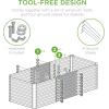 imageBest Choice Products 4x2x2ft Outdoor Metal Raised Garden Bed Deep Root Planter Box for Vegetables Flowers Herbs and Succulents w 119 Gallon Capacity  TaupeGray