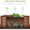 imageBest Choice Products 4x2x2ft Outdoor Metal Raised Garden Bed Deep Root Planter Box for Vegetables Flowers Herbs and Succulents w 119 Gallon Capacity  TaupeWood Grain