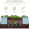imageBest Choice Products 4x2x2ft Outdoor Metal Raised Garden Bed Deep Root Planter Box for Vegetables Flowers Herbs and Succulents w 119 Gallon Capacity  TaupeMist Blue