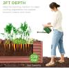 imageBest Choice Products 4x2x2ft Outdoor Metal Raised Garden Bed Deep Root Planter Box for Vegetables Flowers Herbs and Succulents w 119 Gallon Capacity  TaupeTerracotta