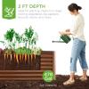 imageBest Choice Products 4x2x2ft Outdoor Metal Raised Garden Bed Deep Root Planter Box for Vegetables Flowers Herbs and Succulents w 119 Gallon Capacity  TaupeWood Grain