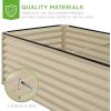 imageBest Choice Products 4x2x2ft Outdoor Metal Raised Garden Bed Deep Root Planter Box for Vegetables Flowers Herbs and Succulents w 119 Gallon Capacity  TaupeBeige