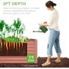 imageBest Choice Products 4x2x2ft Outdoor Metal Raised Garden Bed Deep Root Planter Box for Vegetables Flowers Herbs and Succulents w 119 Gallon Capacity  TaupeTerracotta
