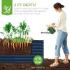 imageBest Choice Products 4x2x2ft Outdoor Metal Raised Garden Bed Deep Root Planter Box for Vegetables Flowers Herbs and Succulents w 119 Gallon Capacity  TaupeNavy