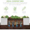 imageBest Choice Products 4x2x2ft Outdoor Metal Raised Garden Bed Deep Root Planter Box for Vegetables Flowers Herbs and Succulents w 119 Gallon Capacity  TaupeWhite