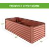 imageBest Choice Products 4x2x2ft Outdoor Metal Raised Garden Bed Deep Root Planter Box for Vegetables Flowers Herbs and Succulents w 119 Gallon Capacity  TaupeTerracotta