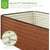 imageBest Choice Products 4x2x2ft Outdoor Metal Raised Garden Bed Deep Root Planter Box for Vegetables Flowers Herbs and Succulents w 119 Gallon Capacity  TaupeWood Grain