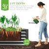 imageBest Choice Products 4x2x2ft Outdoor Metal Raised Garden Bed Deep Root Planter Box for Vegetables Flowers Herbs and Succulents w 119 Gallon Capacity  TaupeGray