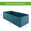 imageBest Choice Products 4x2x2ft Outdoor Metal Raised Garden Bed Deep Root Planter Box for Vegetables Flowers Herbs and Succulents w 119 Gallon Capacity  TaupePeacock Blue