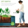 imageBest Choice Products 4x2x2ft Outdoor Metal Raised Garden Bed Deep Root Planter Box for Vegetables Flowers Herbs and Succulents w 119 Gallon Capacity  TaupePeacock Blue