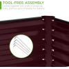 imageBest Choice Products 4x2x2ft Outdoor Metal Raised Garden Bed Deep Root Planter Box for Vegetables Flowers Herbs and Succulents w 119 Gallon Capacity  TaupeBurgundy