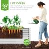 imageBest Choice Products 4x2x2ft Outdoor Metal Raised Garden Bed Deep Root Planter Box for Vegetables Flowers Herbs and Succulents w 119 Gallon Capacity  TaupeGalvanized