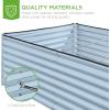 imageBest Choice Products 4x2x2ft Outdoor Metal Raised Garden Bed Deep Root Planter Box for Vegetables Flowers Herbs and Succulents w 119 Gallon Capacity  TaupeMist Blue