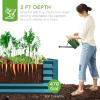 imageBest Choice Products 4x2x2ft Outdoor Metal Raised Garden Bed Deep Root Planter Box for Vegetables Flowers Herbs and Succulents w 119 Gallon Capacity  TaupePeacock Blue