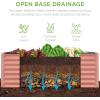 imageBest Choice Products 4x2x2ft Outdoor Metal Raised Garden Bed Deep Root Planter Box for Vegetables Flowers Herbs and Succulents w 119 Gallon Capacity  TaupeTerracotta