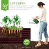 imageBest Choice Products 4x2x2ft Outdoor Metal Raised Garden Bed Deep Root Planter Box for Vegetables Flowers Herbs and Succulents w 119 Gallon Capacity  TaupeBurgundy