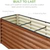 imageBest Choice Products 4x2x2ft Outdoor Metal Raised Garden Bed Deep Root Planter Box for Vegetables Flowers Herbs and Succulents w 119 Gallon Capacity  TaupeWood Grain