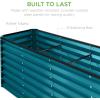 imageBest Choice Products 4x2x2ft Outdoor Metal Raised Garden Bed Deep Root Planter Box for Vegetables Flowers Herbs and Succulents w 119 Gallon Capacity  TaupePeacock Blue