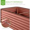 imageBest Choice Products 4x2x2ft Outdoor Metal Raised Garden Bed Deep Root Planter Box for Vegetables Flowers Herbs and Succulents w 119 Gallon Capacity  TaupeTerracotta