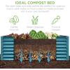imageBest Choice Products 4x2x2ft Outdoor Metal Raised Garden Bed Deep Root Planter Box for Vegetables Flowers Herbs and Succulents w 119 Gallon Capacity  TaupePeacock Blue
