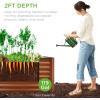 imageBest Choice Products 4x2x2ft Outdoor Metal Raised Garden Bed Deep Root Planter Box for Vegetables Flowers Herbs and Succulents w 119 Gallon Capacity  TaupeWood Grain