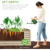 imageBest Choice Products 4x2x2ft Outdoor Metal Raised Garden Bed Deep Root Planter Box for Vegetables Flowers Herbs and Succulents w 119 Gallon Capacity  TaupeBeige