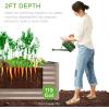 imageBest Choice Products 4x2x2ft Outdoor Metal Raised Garden Bed Deep Root Planter Box for Vegetables Flowers Herbs and Succulents w 119 Gallon Capacity  TaupeTaupe