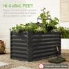 imageBest Choice Products 4x2x2ft Outdoor Metal Raised Garden Bed Deep Root Planter Box for Vegetables Flowers Herbs and Succulents w 119 Gallon Capacity  TaupeWood Grain
