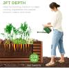 imageBest Choice Products 4x2x2ft Outdoor Metal Raised Garden Bed Deep Root Planter Box for Vegetables Flowers Herbs and Succulents w 119 Gallon Capacity  TaupeWood Grain