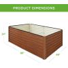 imageBest Choice Products 4x2x2ft Outdoor Metal Raised Garden Bed Deep Root Planter Box for Vegetables Flowers Herbs and Succulents w 119 Gallon Capacity  TaupeWood Grain
