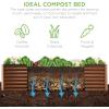 imageBest Choice Products 4x2x2ft Outdoor Metal Raised Garden Bed Deep Root Planter Box for Vegetables Flowers Herbs and Succulents w 119 Gallon Capacity  TaupeWood Grain