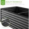 imageBest Choice Products 4x2x2ft Outdoor Metal Raised Garden Bed Deep Root Planter Box for Vegetables Flowers Herbs and Succulents w 119 Gallon Capacity  TaupeGray