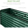imageBest Choice Products 4x2x2ft Outdoor Metal Raised Garden Bed Deep Root Planter Box for Vegetables Flowers Herbs and Succulents w 119 Gallon Capacity  TaupeDark Green